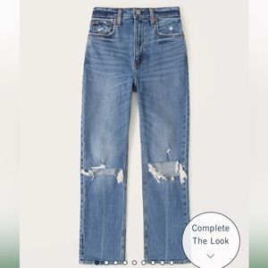 Abercrombie Ultra High Rise Ankle Straight Jean